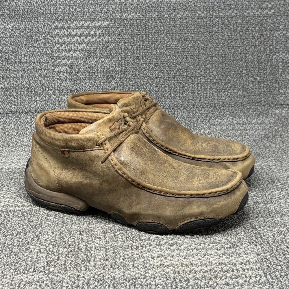 Twisted X MDM0003 Men's 9.5 M Bomber Brown Leather Chukka Driving Moc Shoes